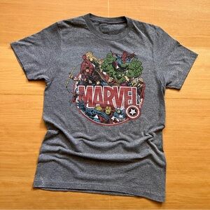 Marvel Avengers Charcoal Grey Superhero Graphic Tee S
